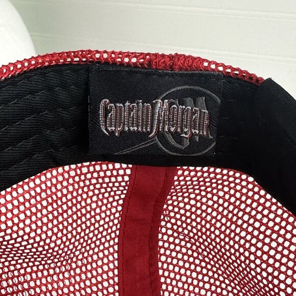 Captain Morgan LET'S GET YACHTY Scrambled Eggs Trucker Cap Mesh Hat Red Black - Picture 6 of 9